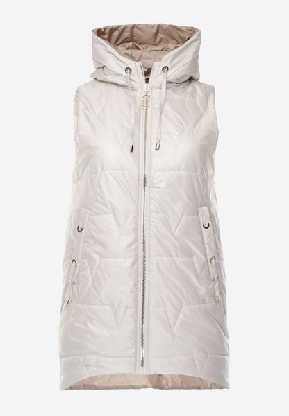 Jasnoszara Kamizelka z Nieodpinanym Kapturem i Geometrycznym Pikowaniem Kalousa. Szare kamizelki damskie Born2be, l, z dresówki. Za 139.99 zł.