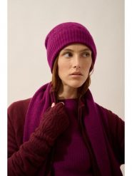 Just Cashmere Kaszmirowa czapka "Cleo" w kolorze bordowym rozmiar: onesize. Czerwone czapki zimowe damskie Just Cashmere, z kaszmiru. Za 143.99 zł.