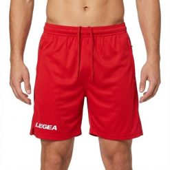 Krótkie Spodenki Damskie Biegowe Portland Czerwone. Czerwone szorty damskie Legea, bez wzorów, z poliesteru. Za 64.00 zł.