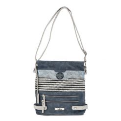 Granatowa Modna Torebka Damska Rieker. Niebieskie listonoszki damskie Rieker, z aplikacjami, bez dodatków. Za 249.00 zł.
