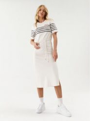 Tommy Hilfiger Sukienka codzienna WW0WW37850 Écru Regular Fit. Sukienki damskie Tommy Hilfiger, na co dzień, xxl, bez wzorów, z bawełny, bez kołnierzyka, bez ramiączek, proste. Za 439.99 zł.