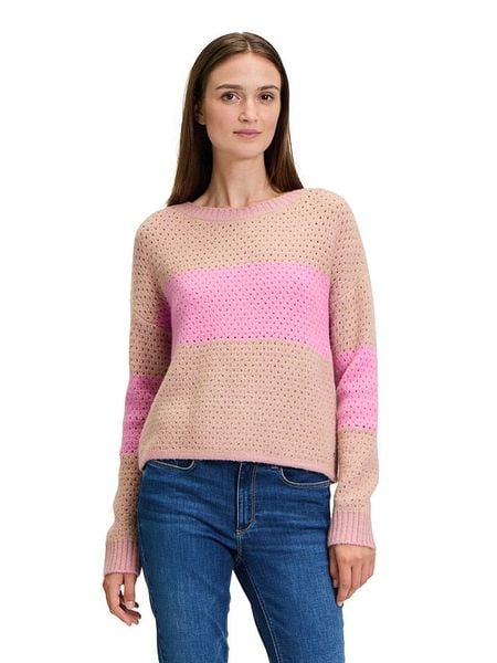 BETTY & CO Sweter w kolorze szarobrązowo-jasnoróżowym rozmiar: 40. Brązowe swetry klasyczne damskie Betty & Co., z wełny, bez kołnierzyka. Za 122.09 zł.