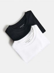 Bawełniany t-shirt 2 pack - wielobarwny. Koszulki dziewczęce Reserved, bez wzorów, z bawełny, bez ramiączek. Za 49.99 zł.