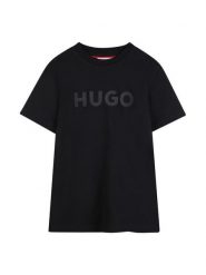 HUGO T-Shirt G01014 S Czarny Regular Fit. Czarne t-shirty chłopięce Hugo, bez wzorów, z bawełny, bez ramiączek. Za 169.99 zł.