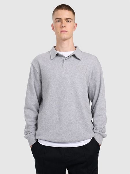 4F Bluza dresowa regular z kołnierzykiem męska - szara M. Szare bluzy bez kaptura męskie 4f, m, z dresówki. W wyprzedaży za 79.99 zł.