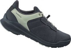 Buty do rowerów miejskich/turystycznych EX300W, szaro-miętowe. Szare buty sportowe na co dzień damskie SHIMANO, bez wzorów, z gumy, do biegania. Za 543.50 zł.