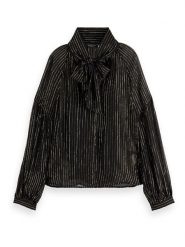 Scotch & Soda Bluzka w kolorze złoto-czarnym rozmiar: 42. Czarne bluzki damskie Scotch & Soda, bez wzorów, bez kołnierzyka, bez ramiączek. Za 215.71 zł.