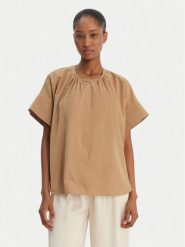 Weekend Max Mara Koszula Educata 2615111172 Beżowy Regular Fit. Brązowe koszule damskie Weekend Max Mara, bez wzorów, z bawełny, bez kołnierzyka, bez ramiączek. Za 889.99 zł.