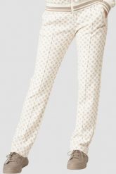 GUESS Beżowe spodnie damskie z monogramem, Rozmiar XS. Brązowe spodnie materiałowe damskie Guess, z aplikacjami, eleganckie. Za 429.99 zł.