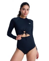 Długi rękaw Jednoczęściowy kostium kąpielowy dla Kobiety BEACH ESSENTIAL Czarny. Szare stroje jednoczęściowe damskie Roxy, xs, bez wzorów. Za 339.99 zł.