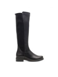 Remonte Kozaki D8371-01 Czarny. Czarne kozaki damskie Remonte, ze skóry, bez obcasa, na słupku. Za 370.99 zł.