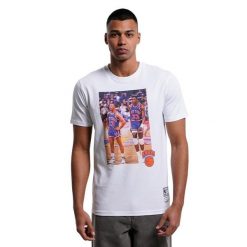 Koszulka New York Knicks NBA Slam Magic. Białe t-shirty sportowe męskie Mitchell & Ness, m, z materiału, bez ramiączek. Za 183.50 zł.