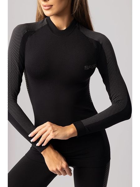 Spaio Koszulka termiczna "Fierce" w kolorze czarno-szarym rozmiar: S. Czarne bluzki sportowe damskie Spaio, s, z materiału, bez kołnierzyka, bez ramiączek. Za 104.64 zł.