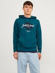 Jack & Jones Bluza "Whitley" w kolorze morskim rozmiar: XL. Niebieskie bluzy z kapturem męskie Jack & Jones, xl. Za 87.81 zł.