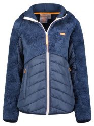 Geographical Norway Kurtka polarowa "Trema" w kolorze granatowym rozmiar: L. Niebieskie kurtki damskie Geographical Norway, l, bez wzorów, z polaru, bez kaptura. Za 148.61 zł.