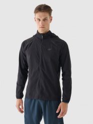 4F Kurtka do biegania Ultralight męska - czarna L. Czarne kurtki treningowe męskie 4f, l, bez wzorów, z materiału, do biegania. Za 299.99 zł.
