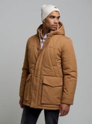 Kurtka męska parka brązowa Mefin 802. Brązowe kurtki męskie Big Star, na zimę, l, bez wzorów, z tkaniny. W wyprzedaży za 299.99 zł.