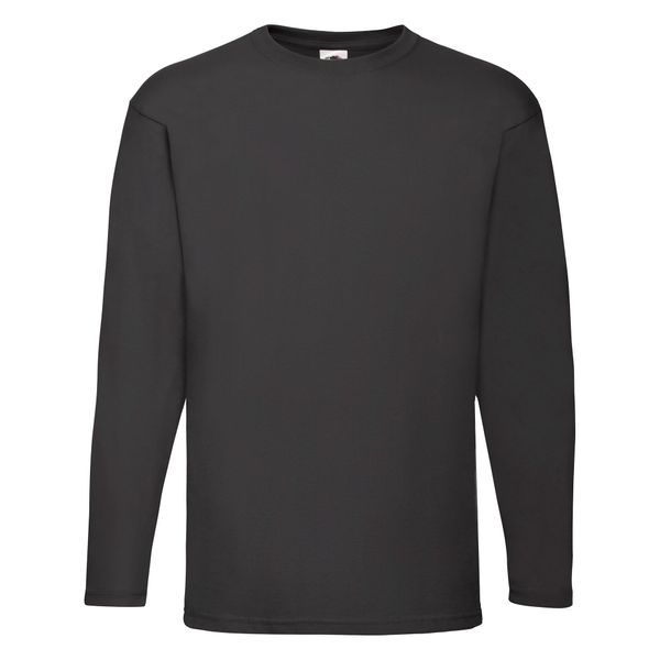 T-shirt Fruit of the Loom Valueweight z długim rękawem, czarny. Czarne t-shirty damskie Fruit of the Loom, s, bez wzorów, z bawełny, bez kołnierzyka. Za 134.99 zł.