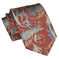 Męski Krawat Angelo di Monti - Jasny Brąz, Kolorowy Wzór. Krawaty i muchy męskie Angelo di Monti, bez wzorów, z tkaniny, eleganckie. Za 45.00 zł.