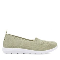 Półbuty Jenny Fairy. Zielone półbuty damskie Jenny Fairy, bez wzorów, bez obcasa, na płaskiej podeszwie. Za 69.99 zł.