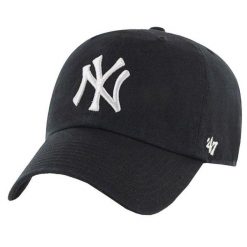 Czapka Z Daszkiem Clean Up MLB New York Yankees. Czarne czapki męskie 47 Brand, bez wzorów, z bawełny. Za 154.99 zł.