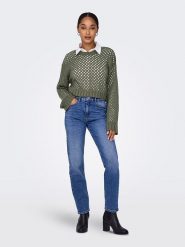 ONLY Sweter w kolorze khaki rozmiar: L. Brązowe swetry klasyczne damskie Only, l, bez kołnierzyka. Za 57.06 zł.