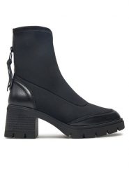 Hispanitas Botki Cervo-I24 HI243674 Czarny. Czarne botki damskie Hispanitas, ze skóry, bez obcasa, na słupku, bez zapięcia. Za 749.99 zł.