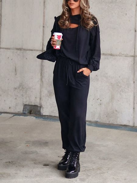 LA Angels 2-częściowy zestaw w kolorze czarnym rozmiar: M. Czarne spodnie dresowe damskie LA Angels, m, bez wzorów, z dresówki. Za 209.33 zł.