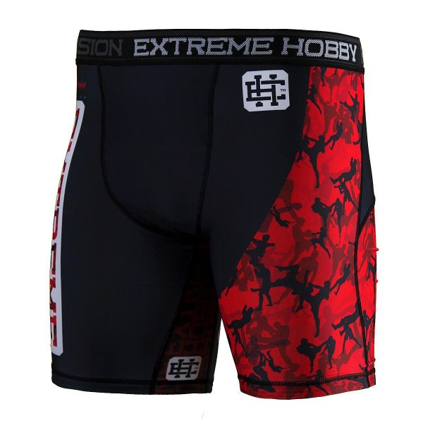 Spodenki Vale Tudo do MMA męskie EXTREME HOBBY RED WARRIOR. Czarne szorty męskie EXTREME HOBBY, z elastanu, bez kołnierzyka. Za 179.00 zł.