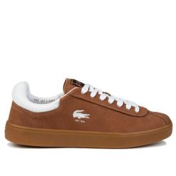 Buty męskie sportowe do chodzenia Lacoste BASESHOT. Białe buty sportowe na co dzień męskie Lacoste, z jeansu, bez zapięcia, trekkingowe. Za 399.00 zł.