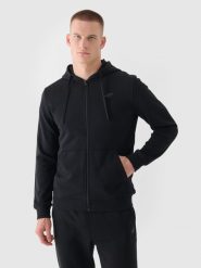 4F Bluza dresowa rozpinana z kapturem męska - czarna S. Czarne bluzy z kapturem męskie 4f, m, z bawełny. W wyprzedaży za 119.99 zł.