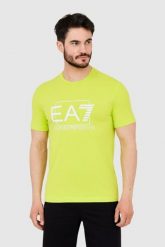 EA7 Zielony męski t-shirt z dużym białym logo, Rozmiar S. Zielone t-shirty męskie EA7 Emporio Armani, m, bez wzorów, bez kołnierzyka. W wyprzedaży za 236.99 zł.