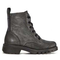 Botki Fly London. Szare botki damskie Fly London, bez obcasa, na płaskiej podeszwie, bez zapięcia. Za 879.99 zł.