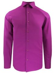Garniturowa (Elegancka) Koszula Męska - Quickside - Krój Prosty - Fuksja. Czerwone koszule męskie Quickside, m, bez wzorów, z bawełny, bez kołnierzyka, bez ramiączek. Za 159.00 zł.