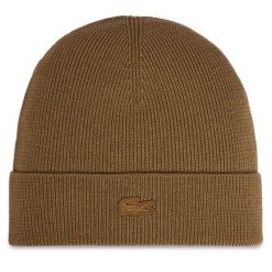 Czapka Lacoste. Brązowe czapki męskie Lacoste, na zimę, bez wzorów. Za 284.99 zł.