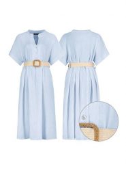 Eight2Nine Sukienka w kolorze błękitnym rozmiar: L/XL. Niebieskie sukienki damskie Eight2Nine, l, bez wzorów, bez kołnierzyka, bez ramiączek, maxi. Za 136.13 zł.