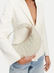 Calvin Klein Torebka Ckj Monogram Pinched Medium Shou LV04F3206G Kremowy. Białe torebki klasyczne damskie CALVIN KLEIN, bez wzorów, z materiału, bez dodatków. Za 224.99 zł.