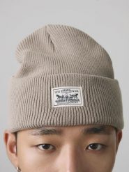 Levi's Czapka beanie w kolorze szarobrązowym rozmiar: onesize. Brązowe czapki męskie Levi's, bez wzorów, z bawełny, sportowe. Za 80.89 zł.