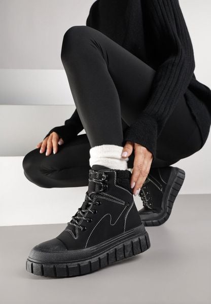 Czarne Botki Trapery Vices na Platformie z Tłoczeniem Anarrive. Czarne botki damskie Renee, z jeansu, bez obcasa, na platformie. Za 69.99 zł.