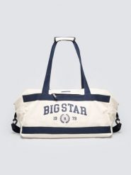 Torba bawełniana z kontrastowymi taśmami perłowa Ivy 103. Białe shopper bag damskie Big Star, bez wzorów, z bawełny, duże, bez dodatków. Za 179.99 zł.