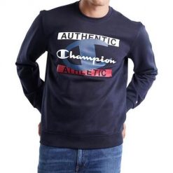 Bluza sportowa męska Champion Crewneck Sweatshirt. Czarne bluzy bez kaptura męskie CHAMPION, bez wzorów, sportowe, bez kołnierzyka, bez ramiączek. Za 186.00 zł.