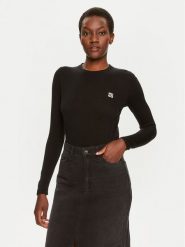Hugo Sweter Scallia 50514296 Czarny Slim Fit. Czarne swetry klasyczne damskie Hugo, xxl, z bawełny, bez kołnierzyka. Za 339.99 zł.