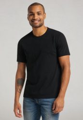 MUSTANG ALEX C EMBROIDERY MĘSKI T-SHIRT KOSZULKA LOGO TEE BLACK 1015050 4142. Czarne t-shirty męskie Mustang, m, bez wzorów, z bawełny, bez kołnierzyka. Za 69.99 zł.