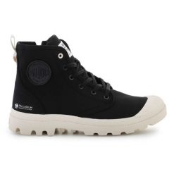 Buty Palladium Pampa Hi Zip Organ 79101-008-M czarne. Czarne buty sportowe na co dzień damskie bez wzorów, z materiału. Za 599.46 zł.