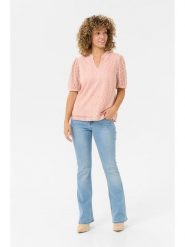 Kaffe Bluzka w kolorze jasnoróżowym rozmiar: 40. Różowe bluzki damskie Kaffe, bez wzorów, z koronki, bez kołnierzyka, bez ramiączek. Za 74.63 zł.