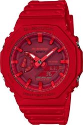 Zegarek męski Casio GA-2100-4AER, Quartz, 45mm, 20ATM. Czerwone, cyfrowe zegarki męskie Casio. Za 642.85 zł.