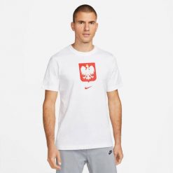 Koszulka Kibica Nike Polska z Dużym Godłem. Czerwone t-shirty sportowe męskie Nike, l, bez ramiączek, do piłki nożnej. Za 107.70 zł.