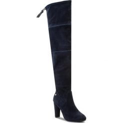 Muszkieterki BIG STAR - Y274226 Navy. Niebieskie kozaki damskie Big Star, z materiału, bez obcasa, na obcasie. W wyprzedaży za 199.00 zł.