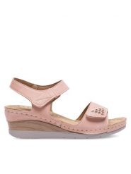 Clara Barson Sandały WYL0510-23 Różowy. Czerwone sandały damskie Clara Barson, bez wzorów, ze skóry, bez obcasa, na koturnie. Za 59.99 zł.