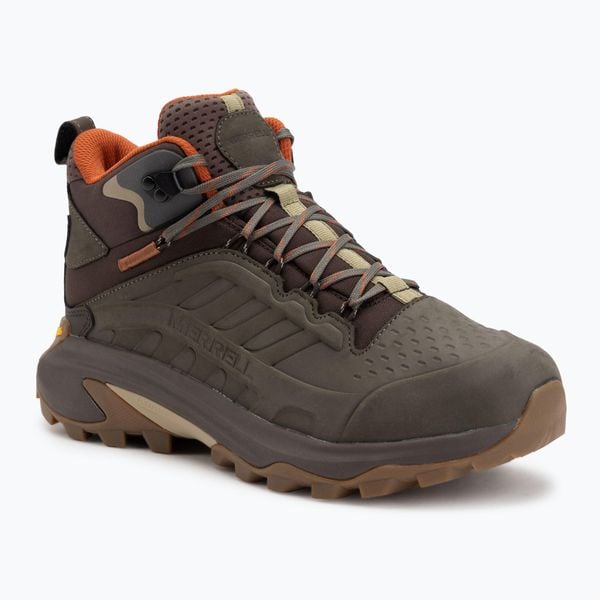 Buty turystyczne męskie Merrell Moab Speed 2 Ltr Mid Wp. Zielone buty trekkingowe męskie MERRELL, bez zapięcia, trekkingowe. Za 689.99 zł.